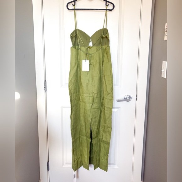 NEW NWT Reformation Malibu Linen Avocado Maxi Dress 12 - Picture 8 of 10